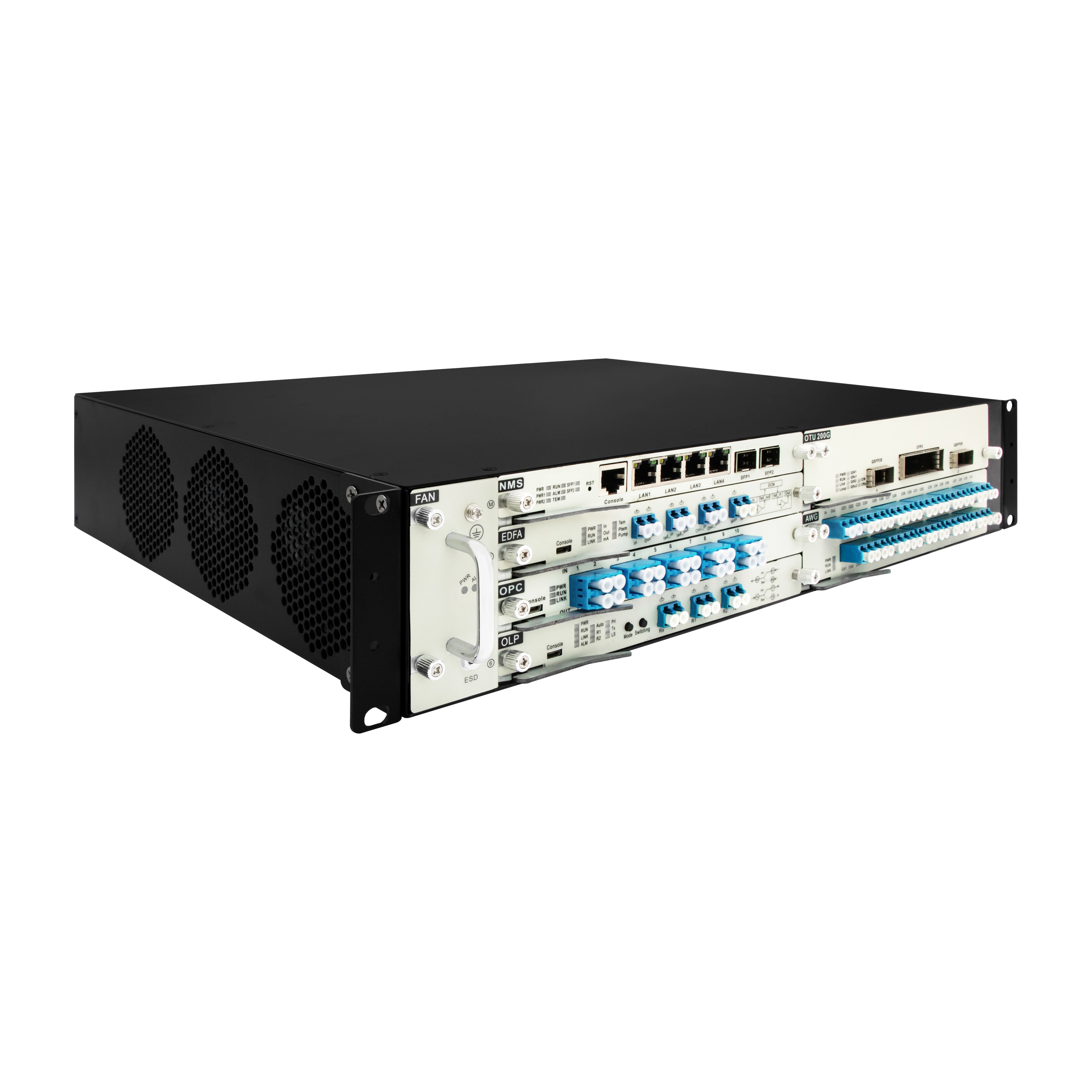 

Оптическая транспортная система 2U 19" CWDM DWDM с картами EDFA, OLP, OCP, OADM