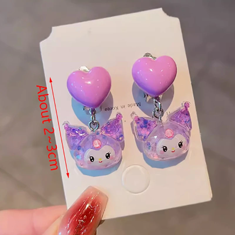 Cartoon Anime Ear Clips para Mulheres e Meninas, Sem Pingente Piercing, Acessórios de Joias, Presentes Bonitos, Moda, 1 Par