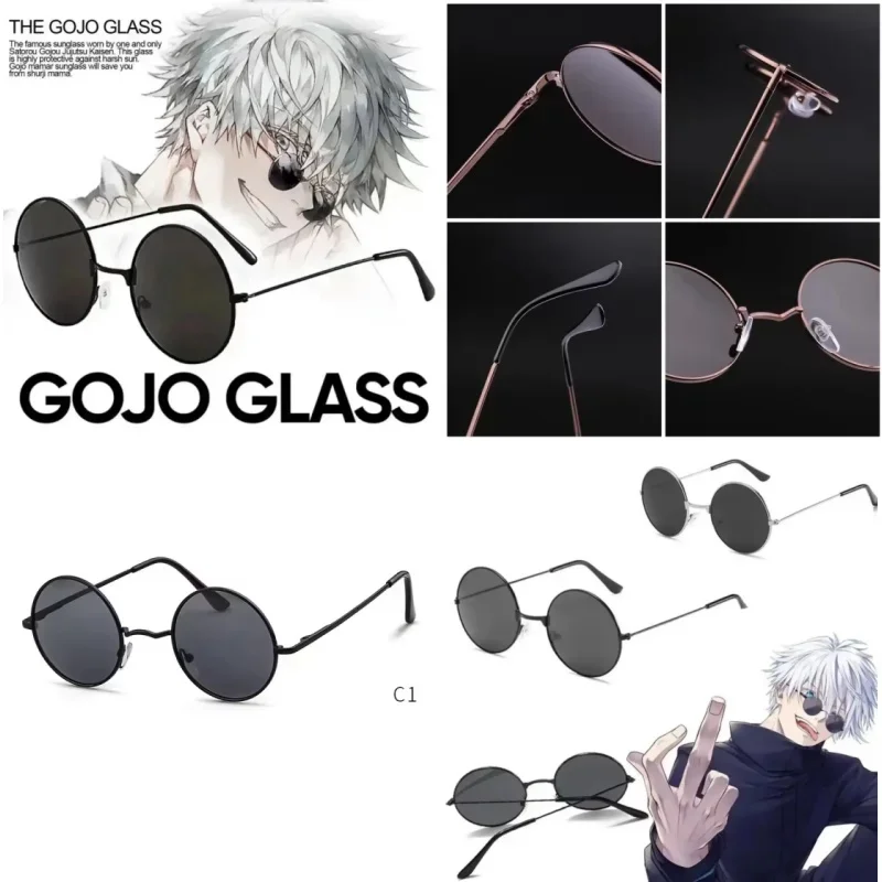 تأثيري Jujutsu Kaisen Gojo Satoru أنيمي جوجو ساتورو نظارات سوداء نظارات نظارات شمسية عالية الجودة حفلة الرجال النساء الدعائم #1