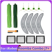 16PCS Replacement Spare Parts For Irobot Roomba Combo J7+ Robotic Vacuum Cleaner Rubber Brushes Filters Side Brush Mop Cloth