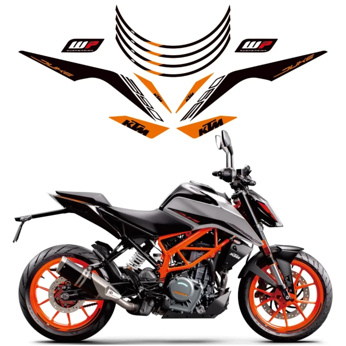 Vinyl Ktm Duke 125 200 390 Sticker Tank Pads Graphics Kit Motorcycle Decal for 2017-2022