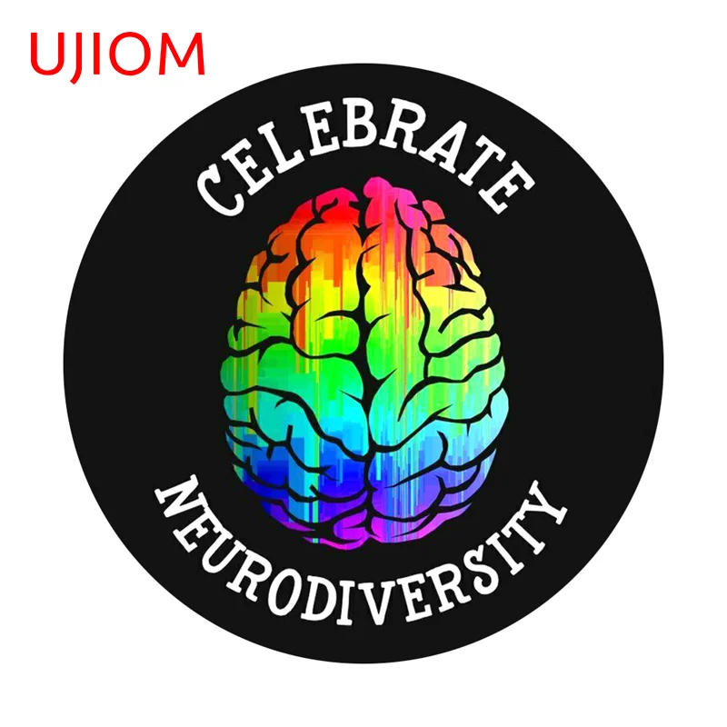 UJIOM Celebrate Neurodiversity Neon Brain Autism Wall Sticker Attractive Chic Waterproof Decal Edgy Wallpaper Home Decor