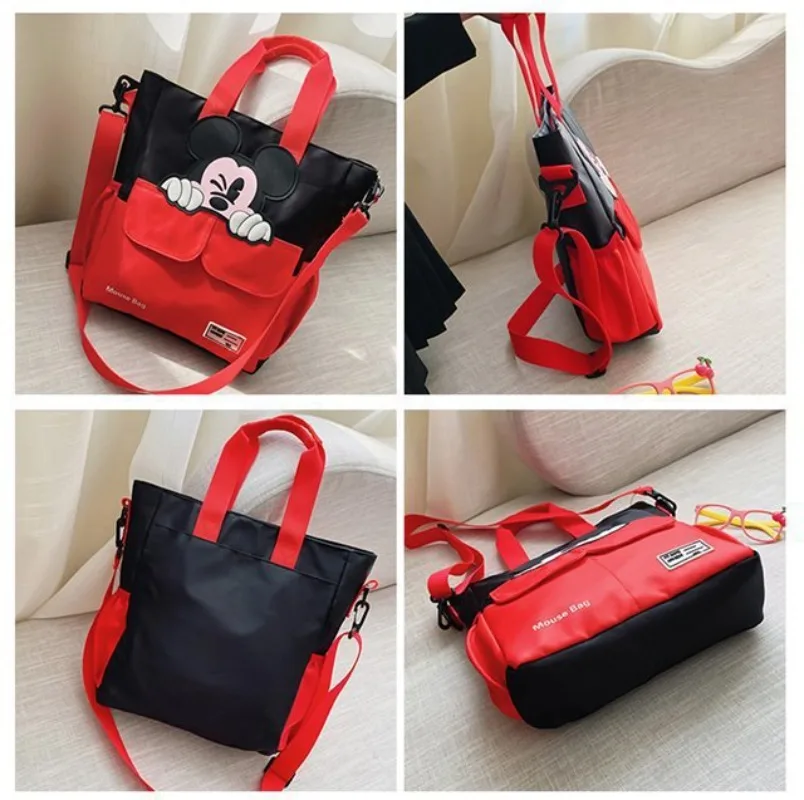 Disney Mickey Oxford torba korepetycje dla dzieci uczniowie podstawowa kreskówka torebka torba na ramię Crossbody o dużej pojemności