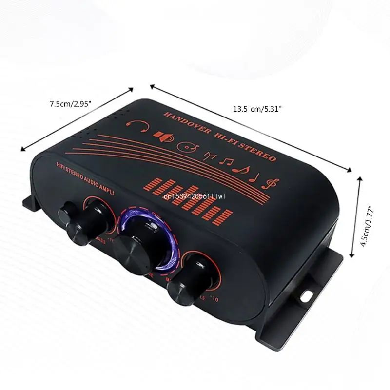 Penerima Stereo Amplifier Stereo Rumah dengan Input RCA 20Wx2 2.0 Saluran Sistem Stereo Amplifier Daya untuk Rumah