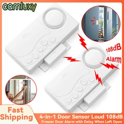 Camluxy Wireless Door Opening Sensor Time Delay Refrigerator Door Alarm Burglar Alarm  Anti-theft Window Open Closed Door Sensor