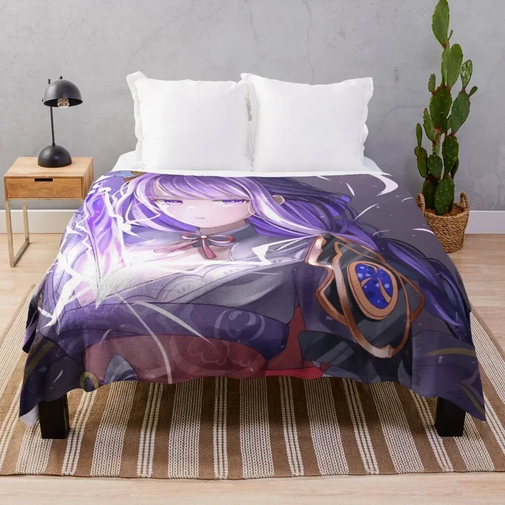 

Raiden Shogun Throw Blanket Cozy Microfiber Throw Blanket for Home Bedroom