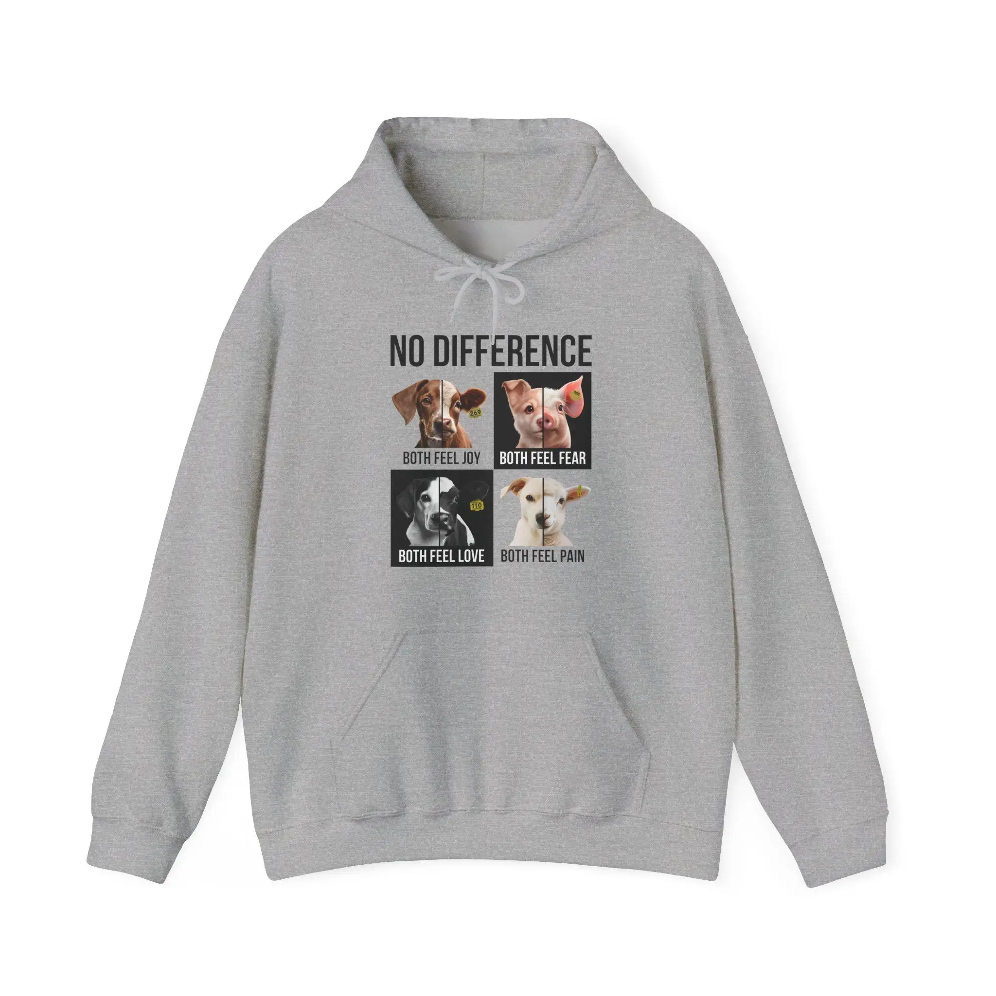 No Difference - Animal Rights Vegan Sweatshirt Casual Fashion Harajuku Man Women Crew Neck Long Sleeve Multiple Colors Hoodie