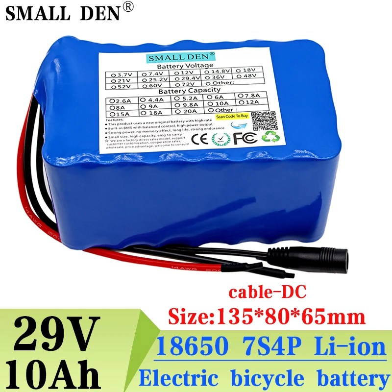 Oryginalny akumulator 24 V 29 V 10 Ah 7s4p 18650 29 V 10000 mAh elektryczny akumulator litowo-jonowy 350 W z ładowarką 29,4 V 2A