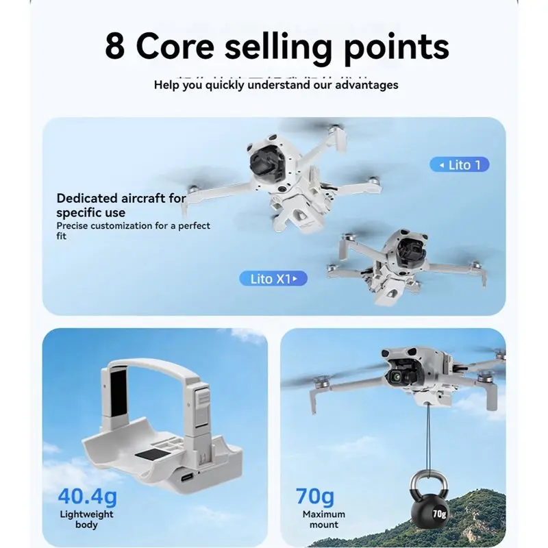 Superior Airdrop System For DJI Lito 1 X1 Drone Transport Delivery Device Long Range Remote Release Kit Payload Dropper Thrower