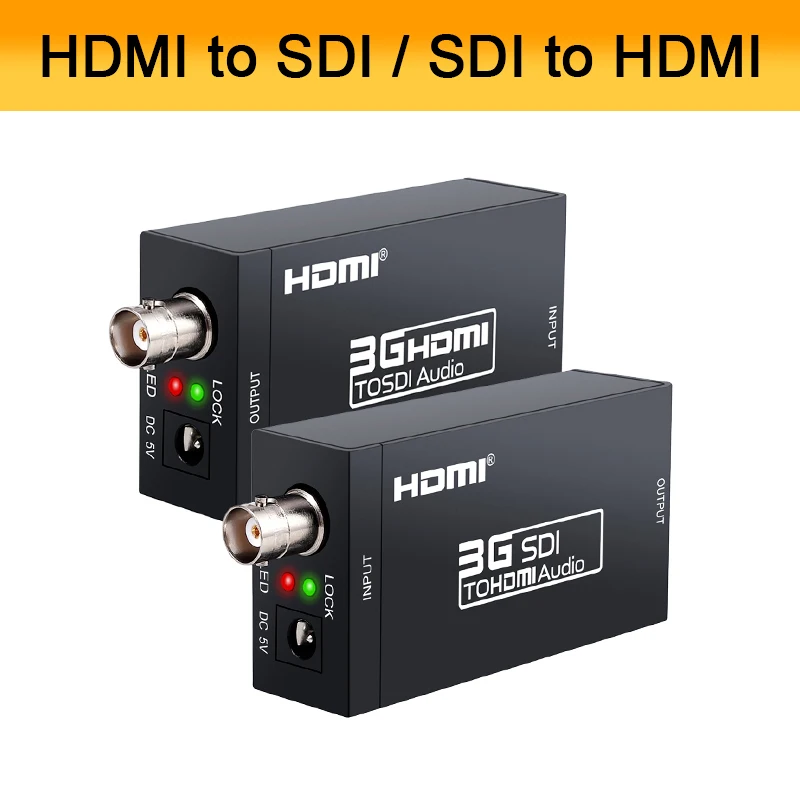 3G HDMI to SDI Converter / SDI to HDMI Adapter Audio HD-SDI/3G-SDI Adapter BNC 1080P DAC Converter for Monitor HDTV