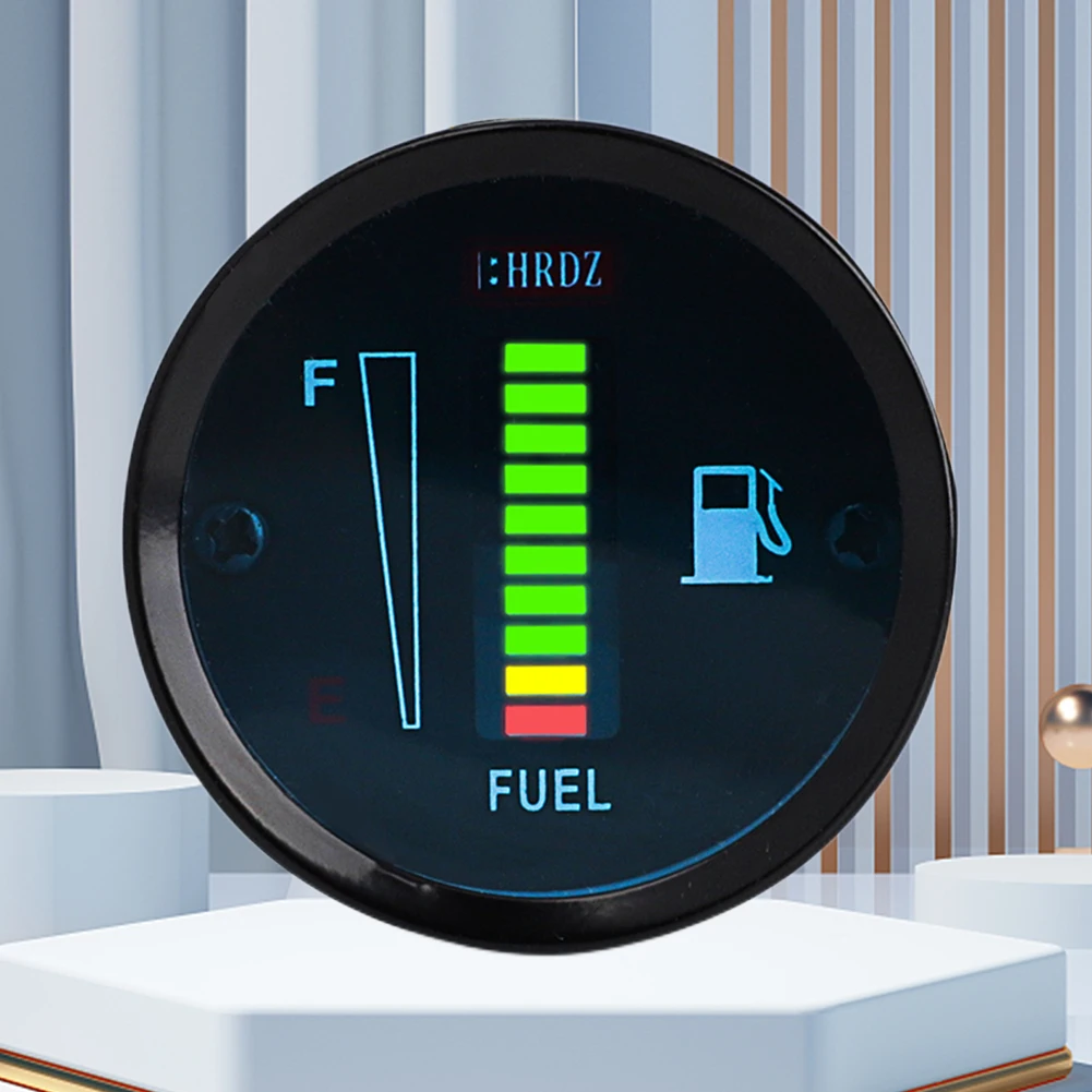 

12V Fuel Level Gauge Ultra Thin 2Inch Electronic Fuel Gauge High Precision Gasoline Level Gauge for Car Motorcycle SUV ATV Truck