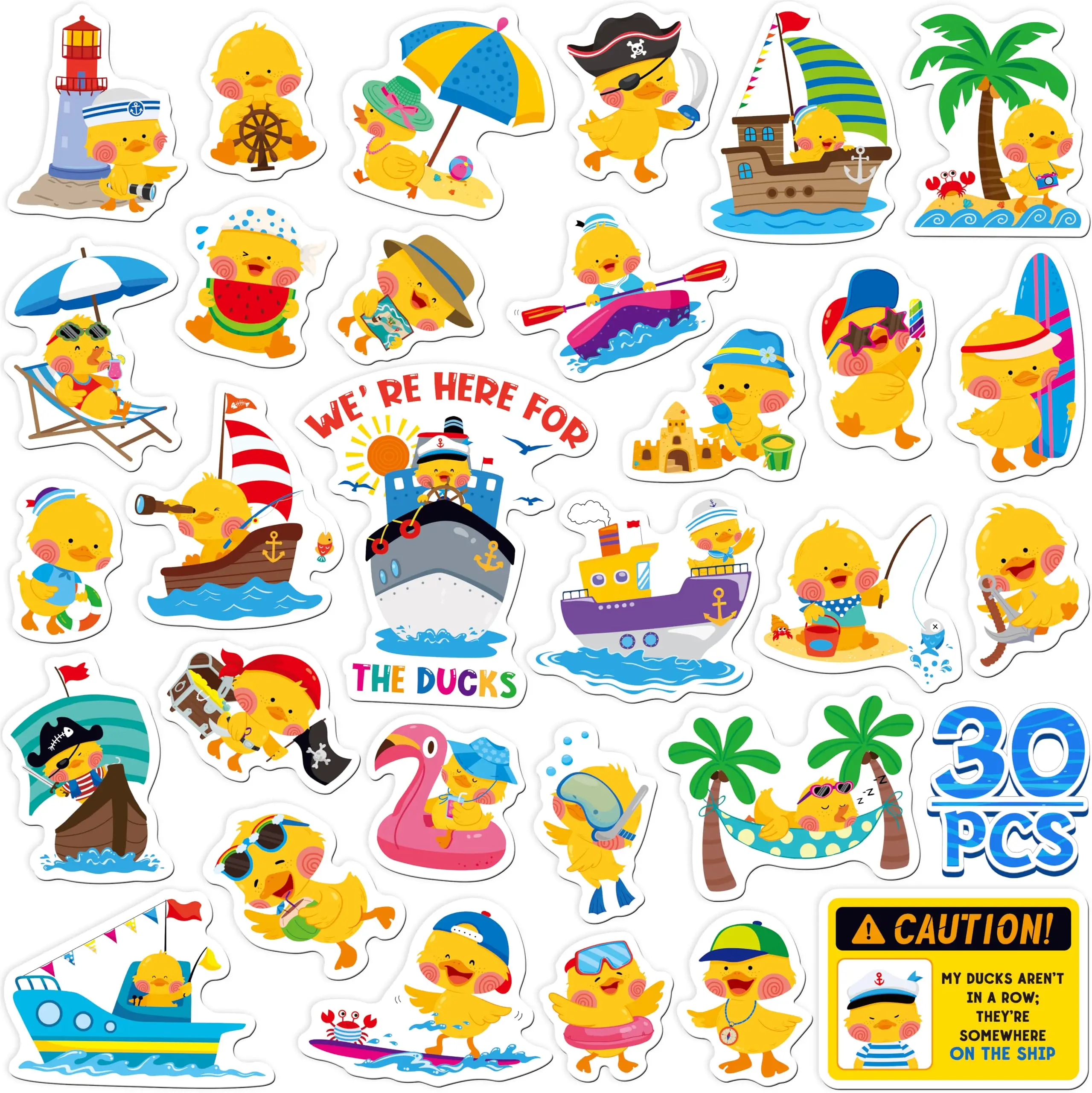 

30PCS Duck Cruise Door Magnets, Magnetic Waterproof Navigation Decorations Funny Ship Cabin Car Decors, Reusable Refrigerator Ma