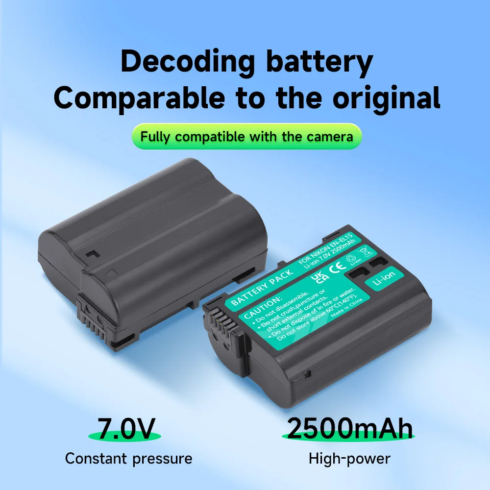 2500mAh EN-EL15C EL15C EN EL15 Battery+Multi-Function Charger Storage box for Nikon Z5, Z6, Z6 II, Z7, Z7II D780, D850, D7500