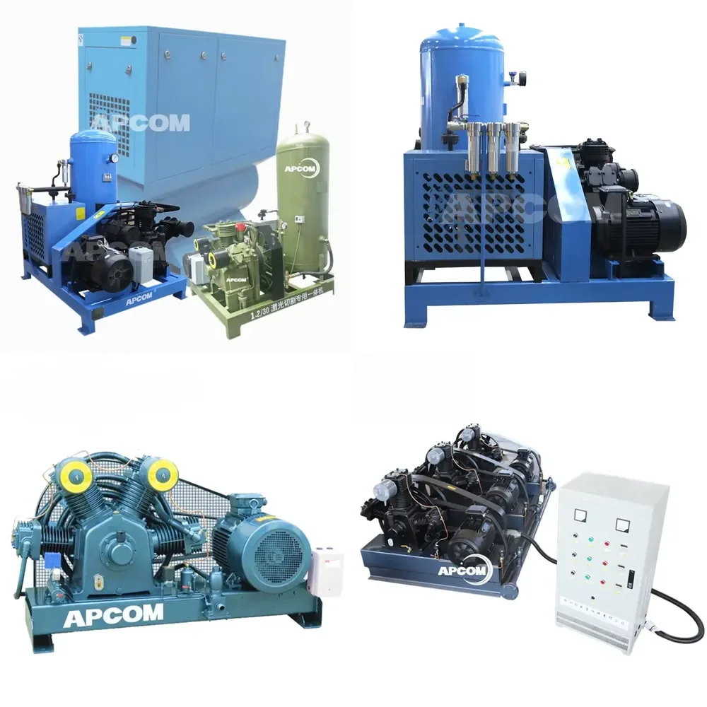 Compresores de Aire de Pistón de Alta Presión de 10, 15, 20, 25, 30, 40 y 50 HP, 7.5, 11, 15, 18.5, 22, 30 y 37 kW