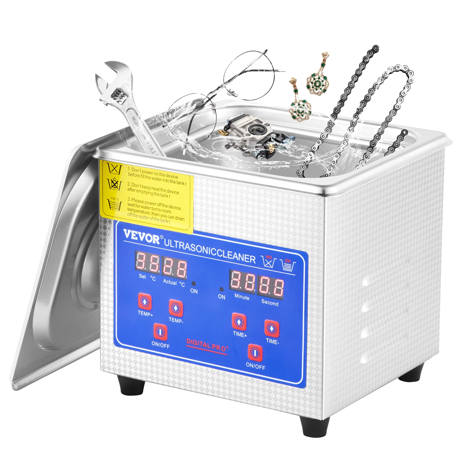 VEVOR 15L Ultrasonic Cleaner with Digital Timer Heater Professional Ultrasonic Cleaner 40kHz for Repairing Tool Industrial Parts