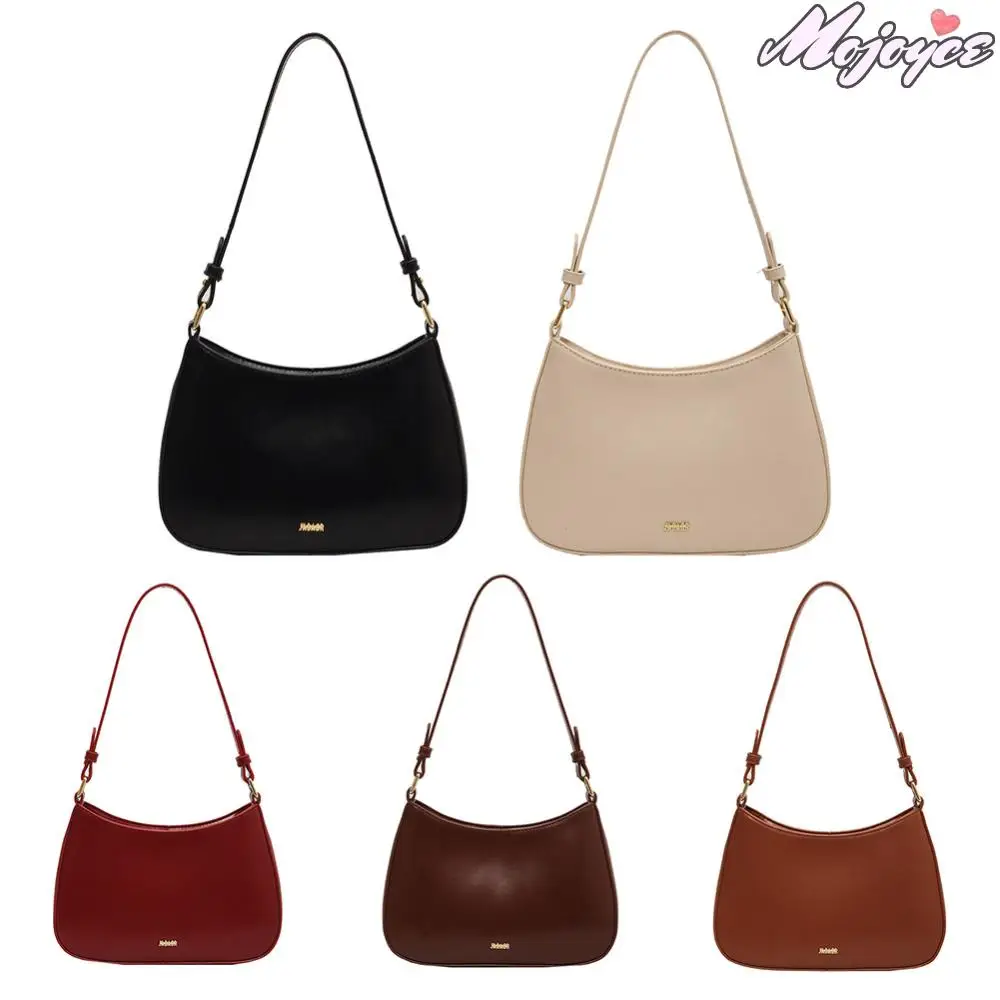 

PU Leather Stylish Satchel Bags Large Capacity Women Stylish Armpit Bag Solid Color Vintage Simple Daily Bags