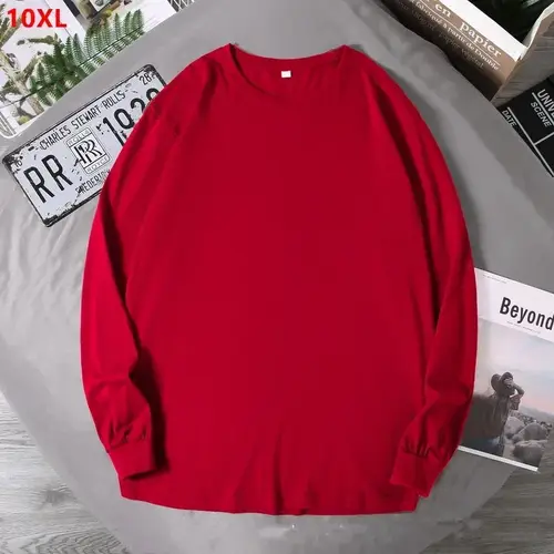 Big Sizes Men Clothes 12XL T Shirt Men Basic 100 Cotton Long Sleeve T-shirt Male Plus Large 10XL Oversized Simples Black Tshirt - Image 3