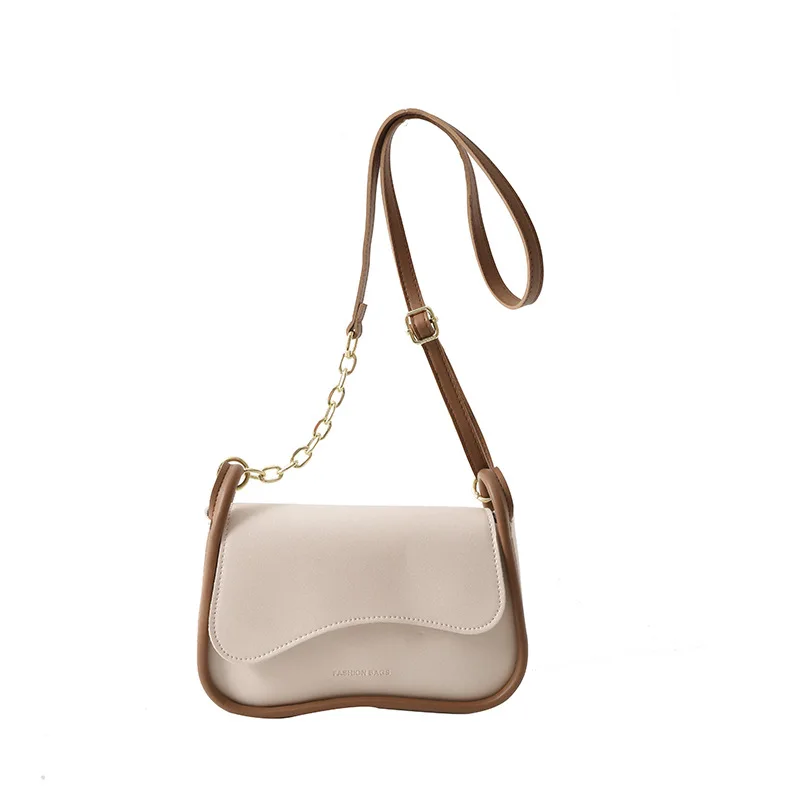 Bolso cruzado de un solo hombro para mujer, bolsa informal de estilo coreano, con textura Simple y contraste de colores, novedad de primavera 2024