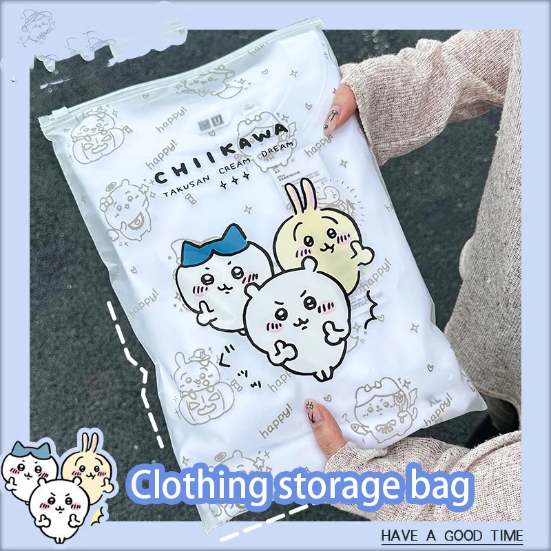 5Pcs Chiikawa Clothing Storage Bag Kawaii Cute Anime Usagi Summer Rainy Season Girls Clothing Moisture-Proof Cartoon Storage Bag