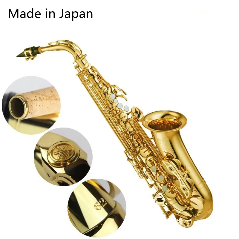 Made in Japan 62 Professional Alto Drop E Saxophone Gold Alto Saxophone with Band Mouth Piece Reed Aglet More Package mail