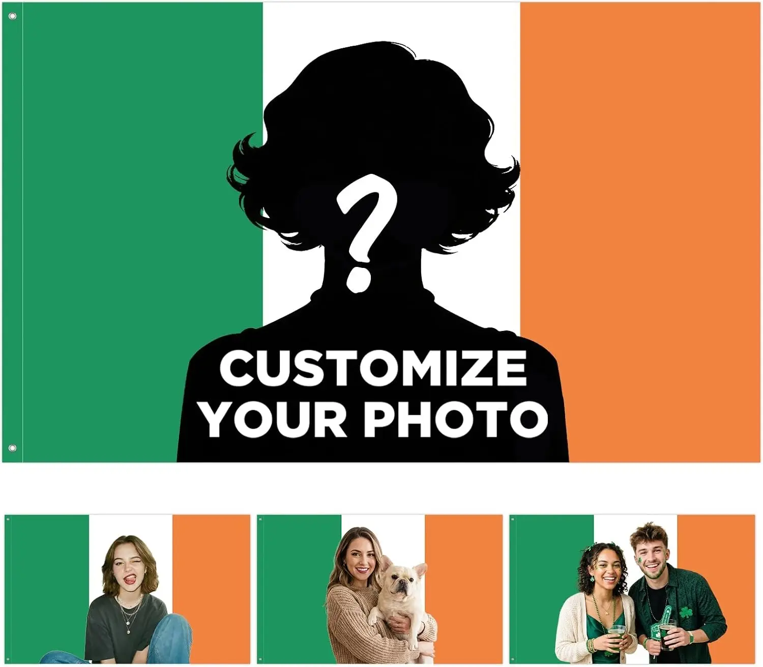 Flagicts 100% Polyester Custom Irish Flag-Personalized Ireland National Flag
