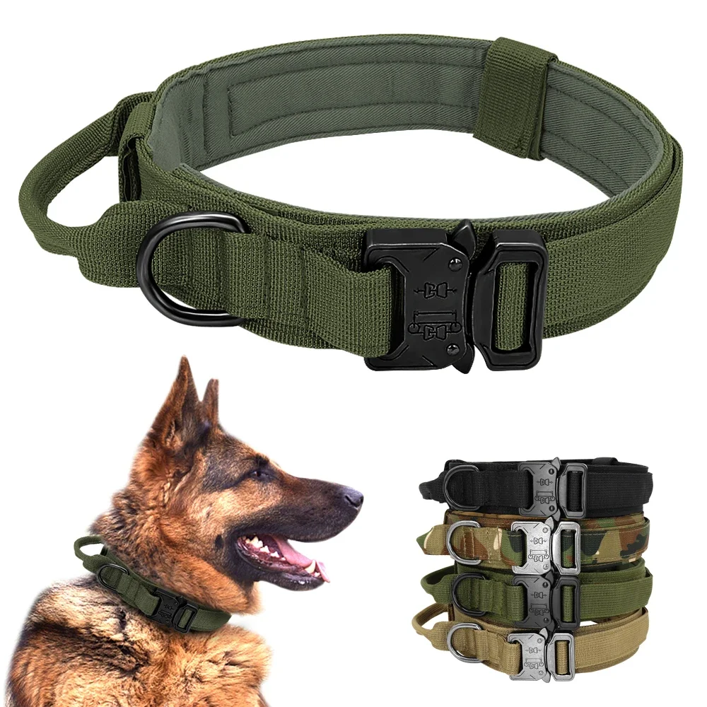 Military Tactical Dog Collar Camouflage Medium Large Dog Collars  Walking Training Duarable Dog Collar  German Shepard