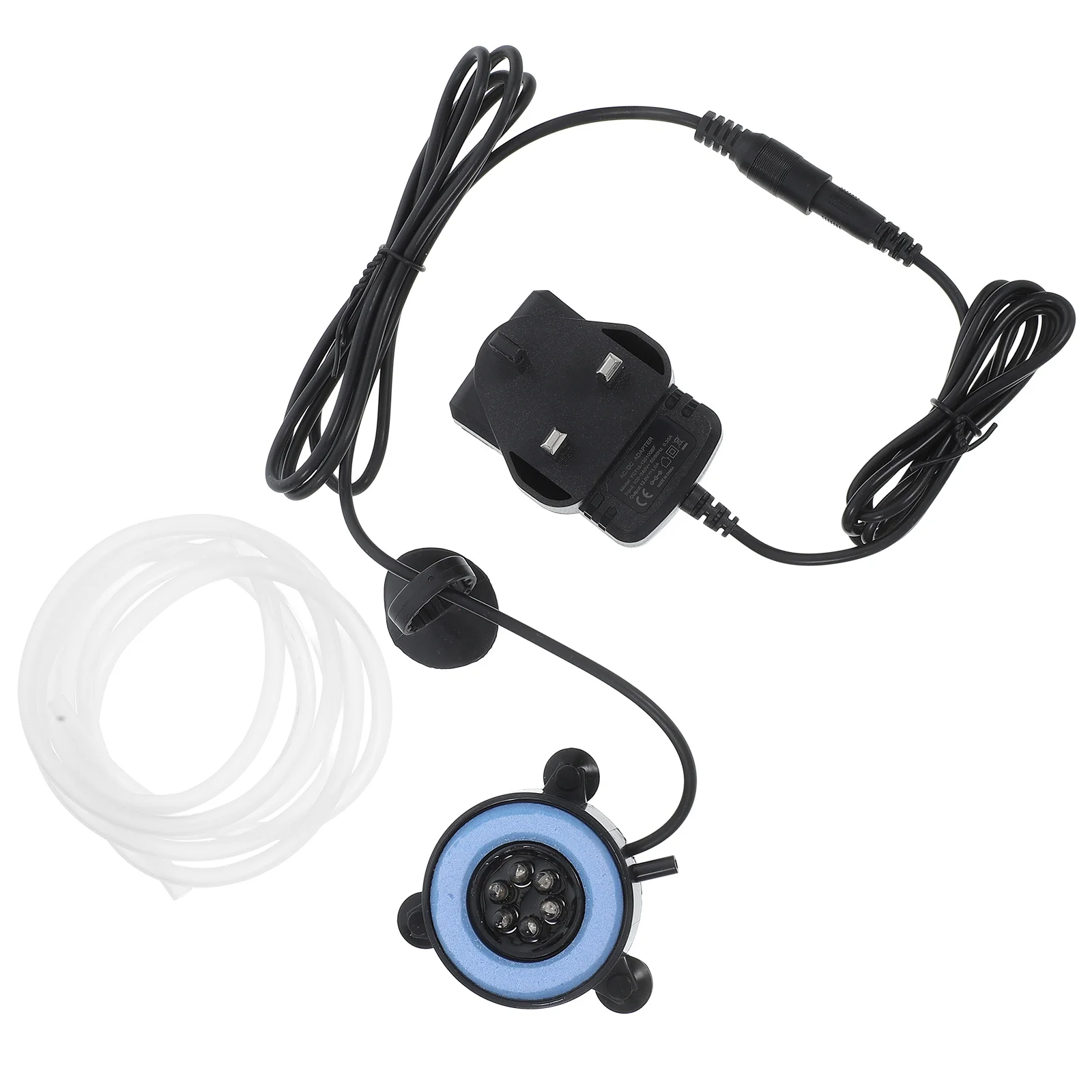 

Aquarium Fish Tank LED Diving Bubble Light Blue Circular Suction Cup Design High Brightness Uk Plug Aquarium Light