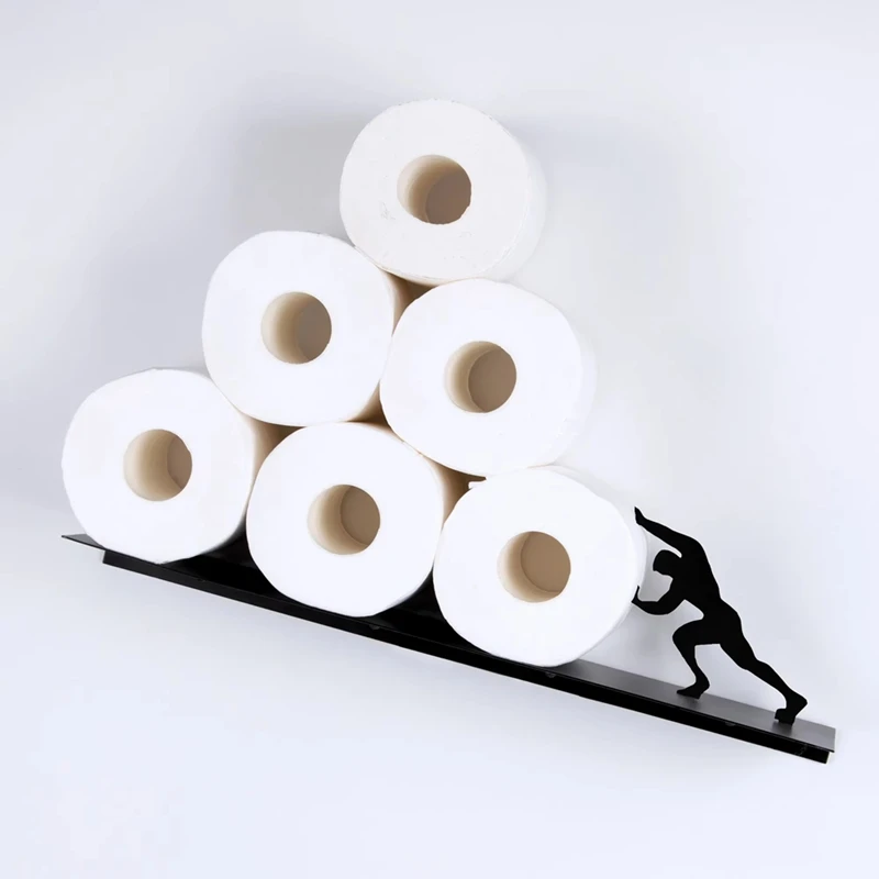 A74E-สุขาผู้ถือม้วนกระดาษ Wall Mount จัดเก็บ Strong Man รูปร่างสแตนเลสผ้าเช็ดตัว ROLL สําหรับห้องน้ํา