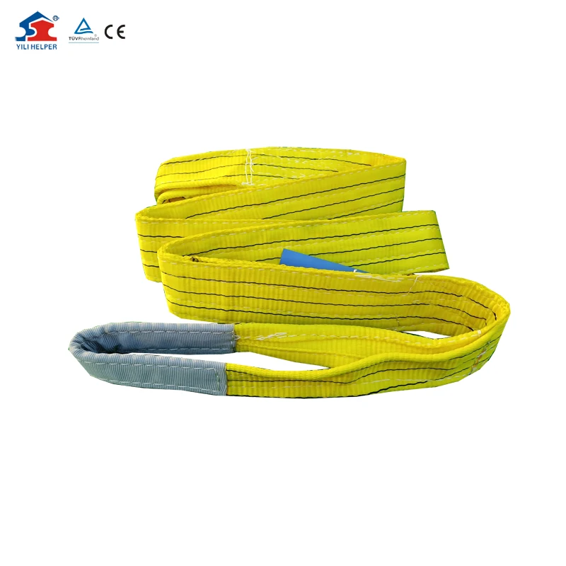 2PCS 5T 10M Lifting Sling, Polyester Flat Sling, Double Headed Buckle, Industrial Crane Sling