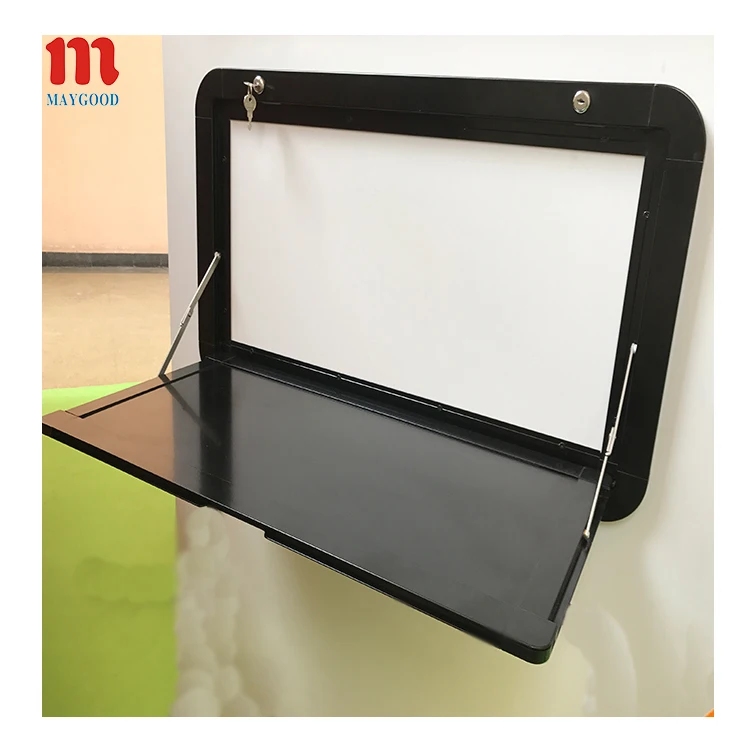 Black Durable Aluminum & Stainless Steel 600x400mm Wall-mounted Folding Table for Caravan RV Trailer Outdoor Camping Use