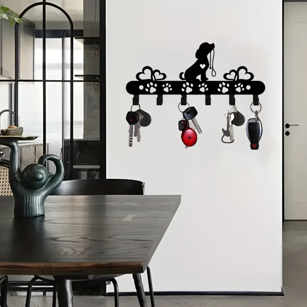CIFBUY Dog Metal Wall Hook Key Holder Organizer for Coat Hat Towel Easy Install Modern Home Decor Entryway Door Hanging Rack