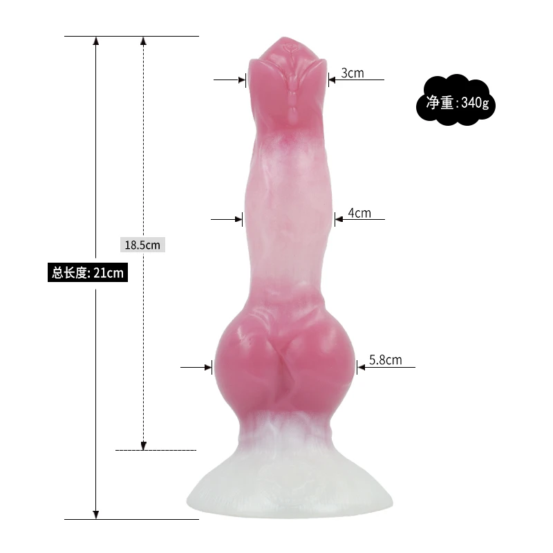 FAAK Silicone Fantasy Dog Knot Dildo With Sucker Colorful Animal Penis Sex Toys For Beginners Women Men Anal Massage