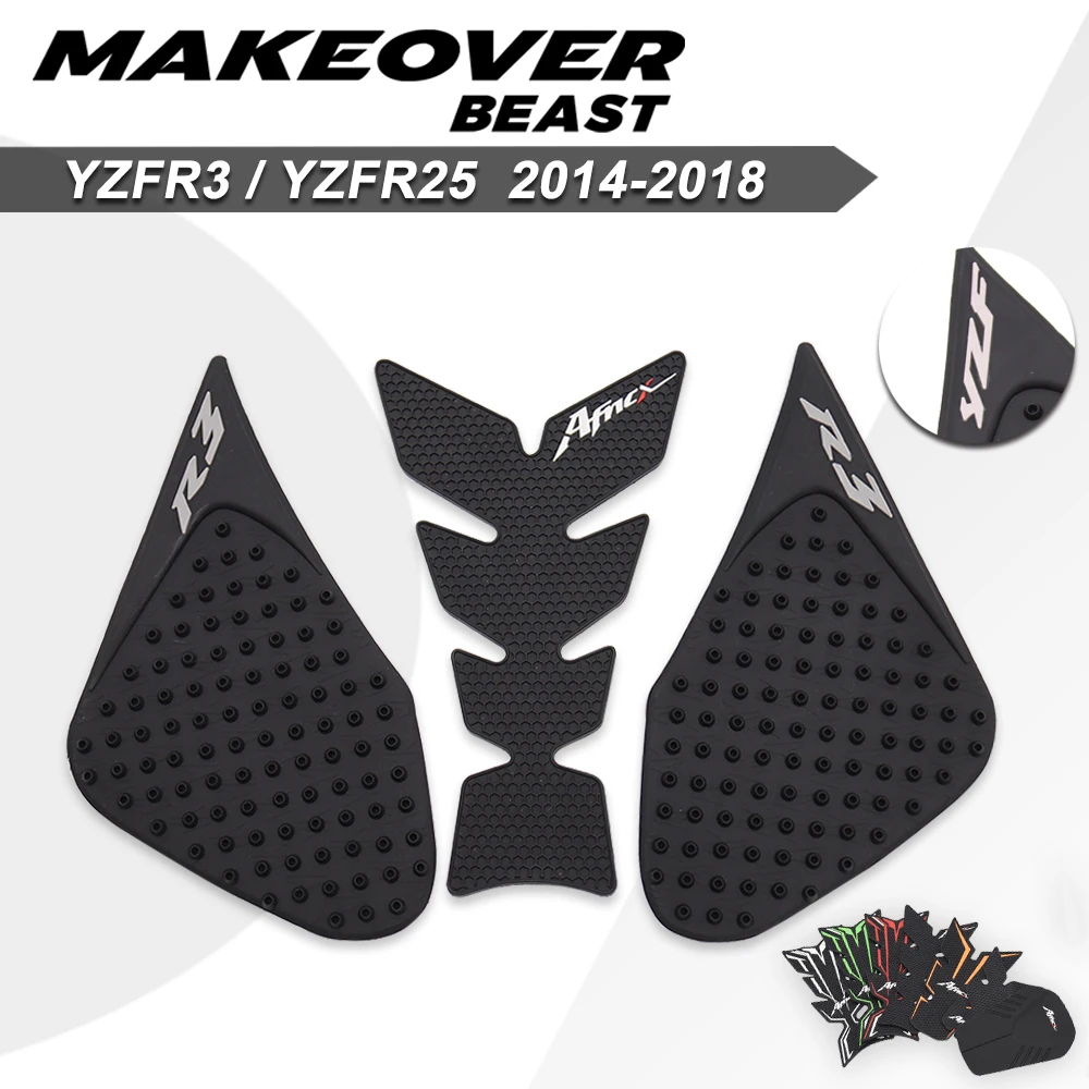 Fit For Yamaha YZF R3 R25 2015 2016 2017 2018 YZFR25 Protector Anti slip Tank Pad Sticker Gas Knee Grip Traction Side 3M Decal