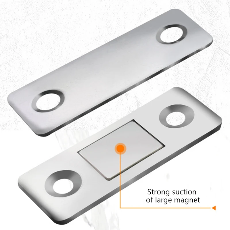 Punch-free Magnetic Door Closer Strong Door Closer Magnetic Catch Latch Magnet for Furniture Cabinet Cupboard with Screws Ultra