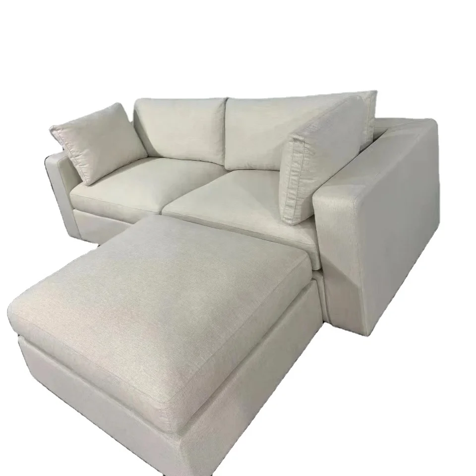 Factory Wholesale Luxury Living Room Cloud Waterproof Fabric Sofa With Ottoman Modular Sectional Sofa