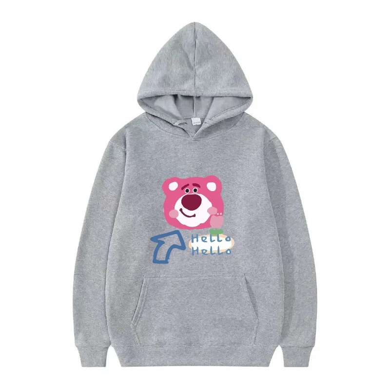 ديزني الكثير-o'-Huggin' الدب نمط الكرتون امرأة بيضاء الربيع فضفاضة ملابس علوية البلوفرات السيدات رخيصة هوديس الرجال بلوزات