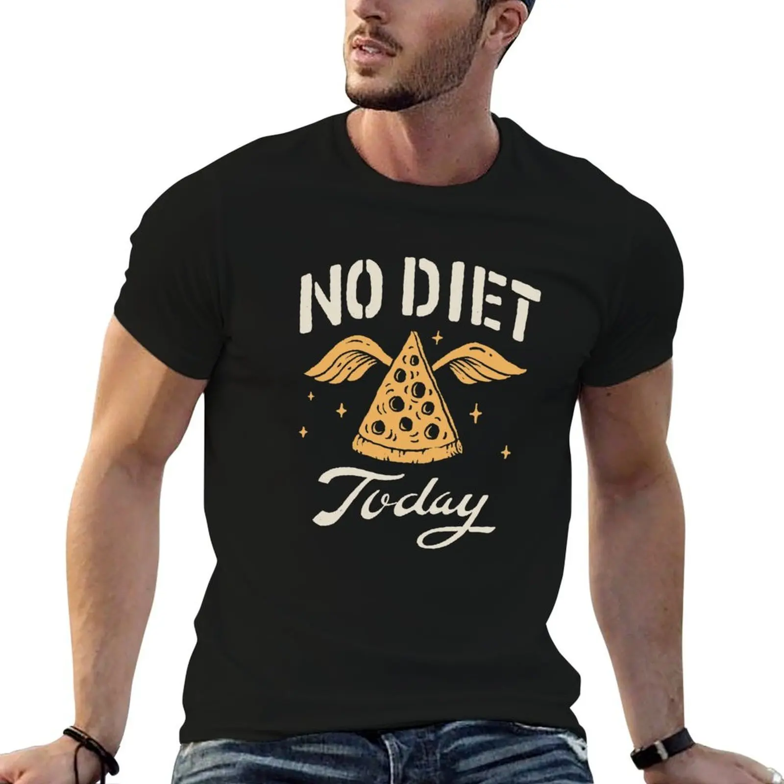 No Diet Today T-Shirt funny shirt cotton heavyweights mens tall t shirts