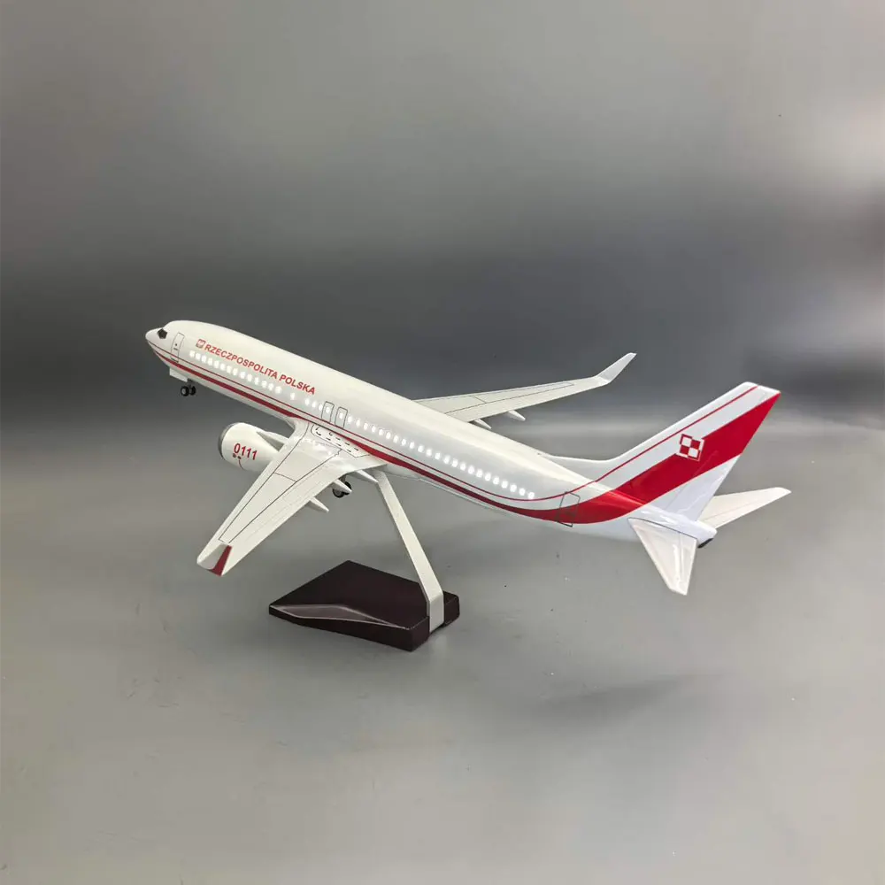 47cm Plane Model Polish Government B737-800 Resin Aircraft Model Scale Airplanes With Landing Gear For Adults Fun Collection