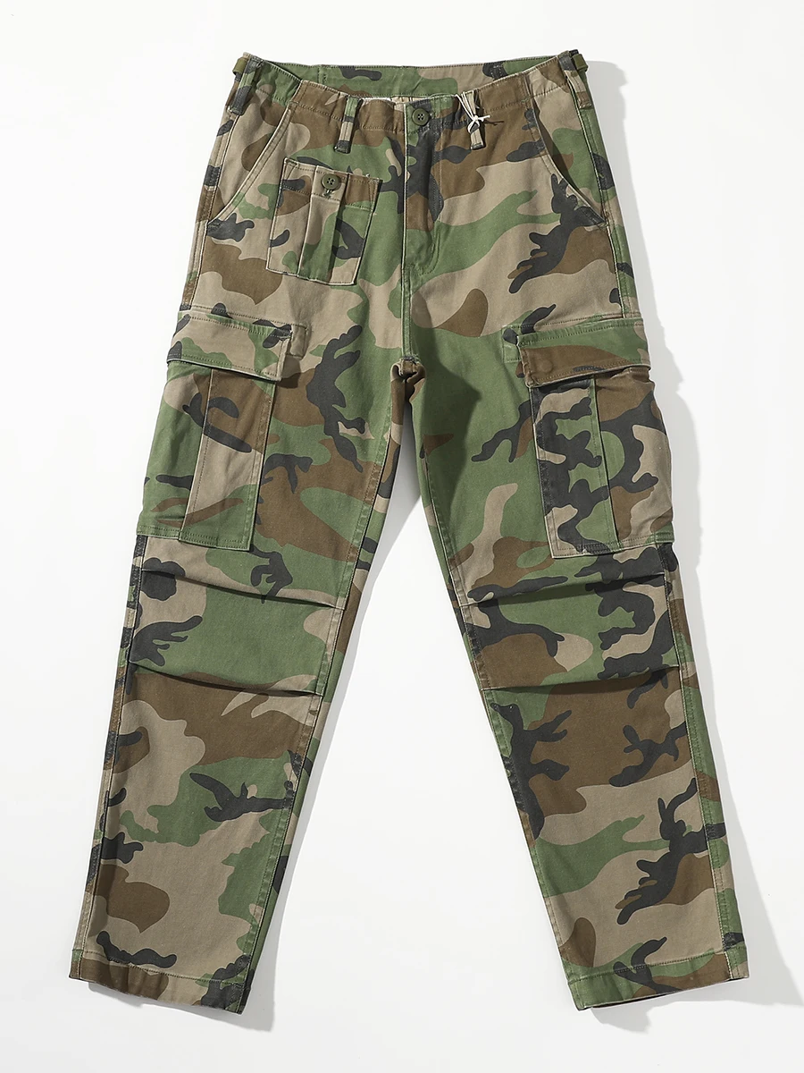 

2024 Autumn And Winter New American Retro Heavyweight Men's Camouflage Cargo Pants Loose Fashion Multi-pocket Casual Trousers