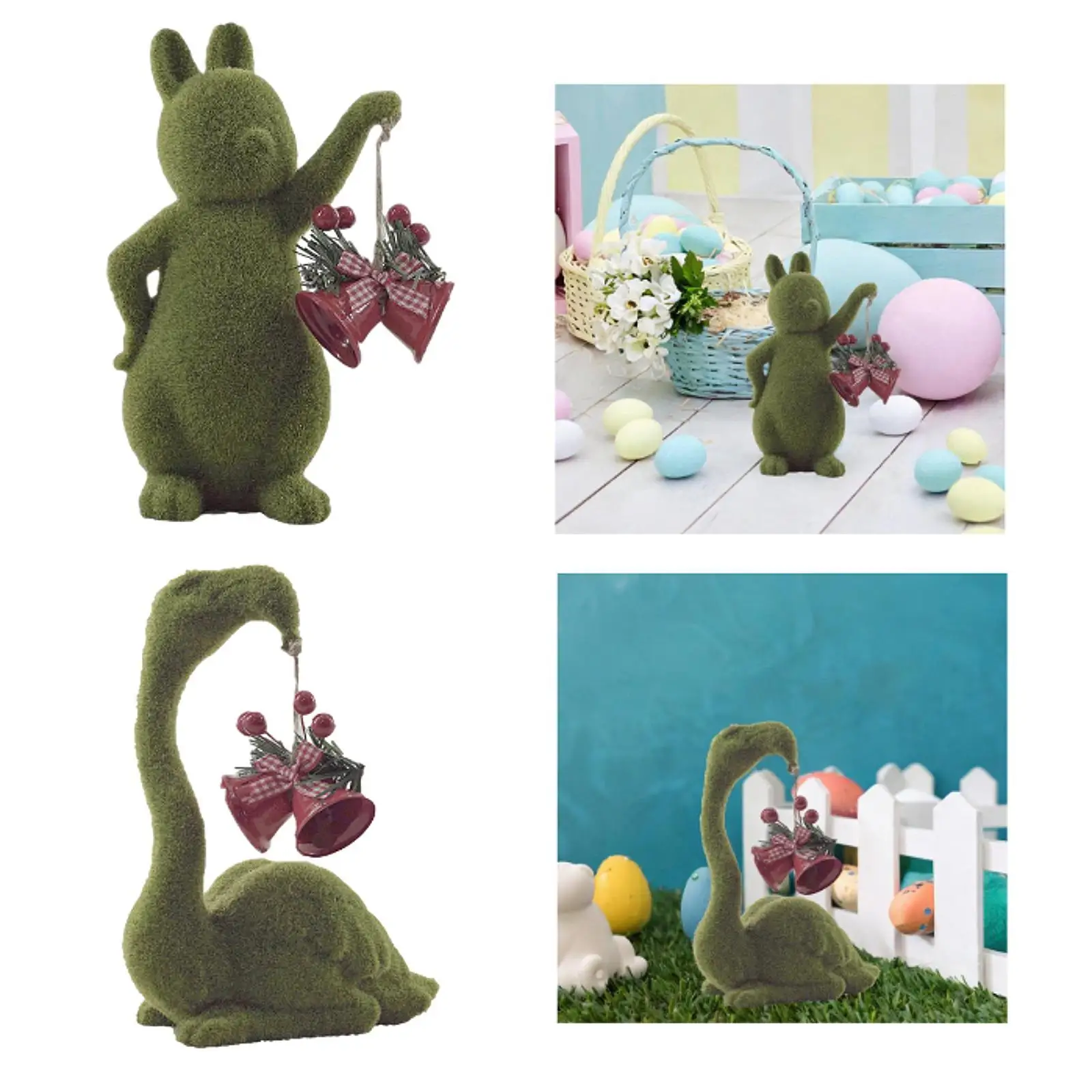 

Flocking Easter Figurine Decorative Easter Decor Table Centerpiece Desktop Ornament for Desk Indoor Bookshelf Bedroom Office
