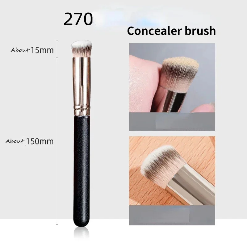 Juego de brochas correctoras para base, 2 uds., sin rastro, corrector debajo de los ojos, brocha para contorno de nariz, herramientas de base de maquillaje de cobertura completa