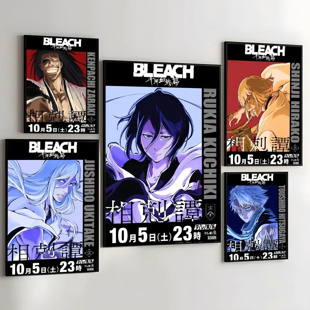 Heizaki Ichigo Rukia Anime Painting Calligraphy Self Adhesive Wall Art Waterproof Print For Bedroom Hallway Home Decor