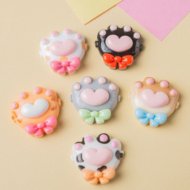 10Pcs New Multi-coloured Love Cat Claws Cream Glue Accessories Fun Hairpin Headband Mobile Phone Case Water Cup Diy Accessories