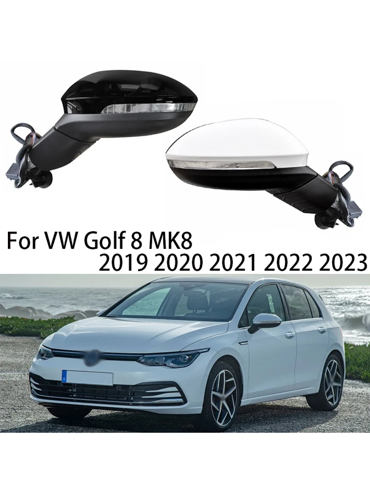 Auto Achteruitkijkspiegel Montage Voor Volkswagen Vw Golf 8 MK8 2019 2020 2021-2023 Auto Elektrische Aanpassing Verwarming Elektrische vouwen - afbeelding 2