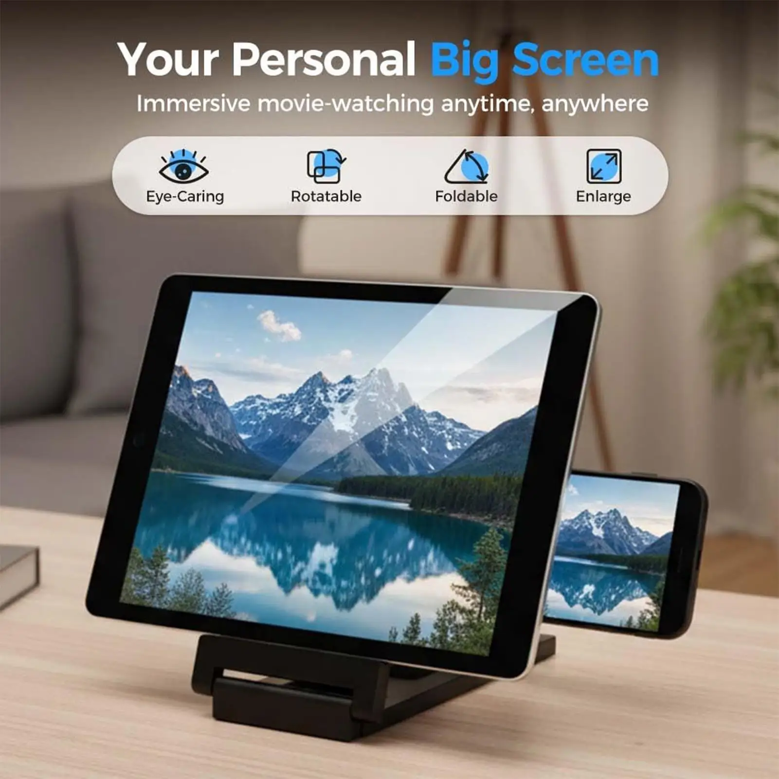 Phone Screen Magnifier HD Magnifying Enlarger Tool Smart Phone Screen Magnifier for Daily Reading Learning Movie Streaming Game