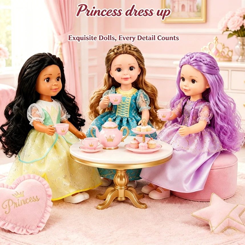 1Pc Soft Vinyl Princess Doll Gift Box with Outfits, cute dress-up figure, gentle pretend play birthday & holiday gift for girls