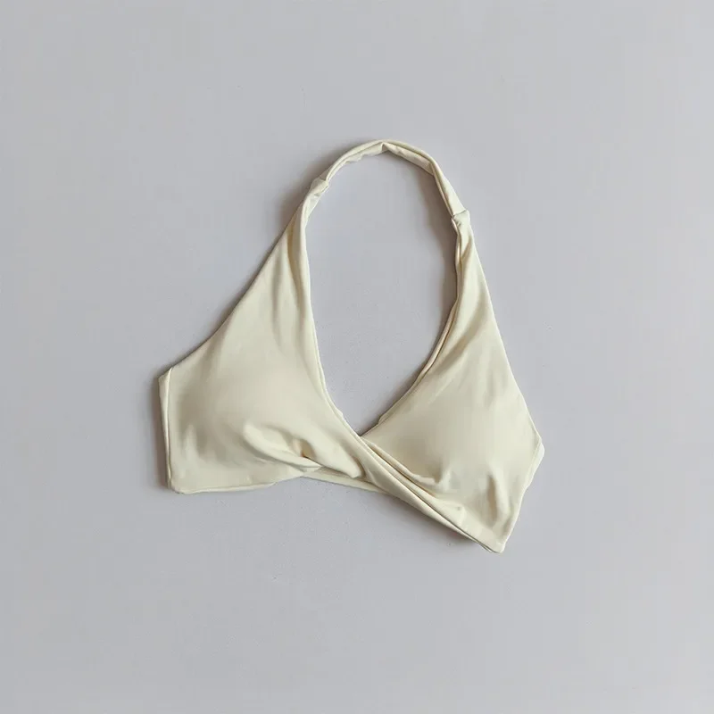 Damen-Sport-BH mit Neckholder, Push-Up, Brustfreilassend, Pilates-Top, Yoga-Bekleidung, Fitness-BH für Gym und Laufen, mit schönem Rückendesign – Detail 19