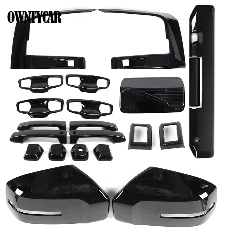 For Mitsubishi Triton L200 2024+ABS Glossy black Car Center Console Panel Cover Rearview Mirror Decorative Cover Car Accessories