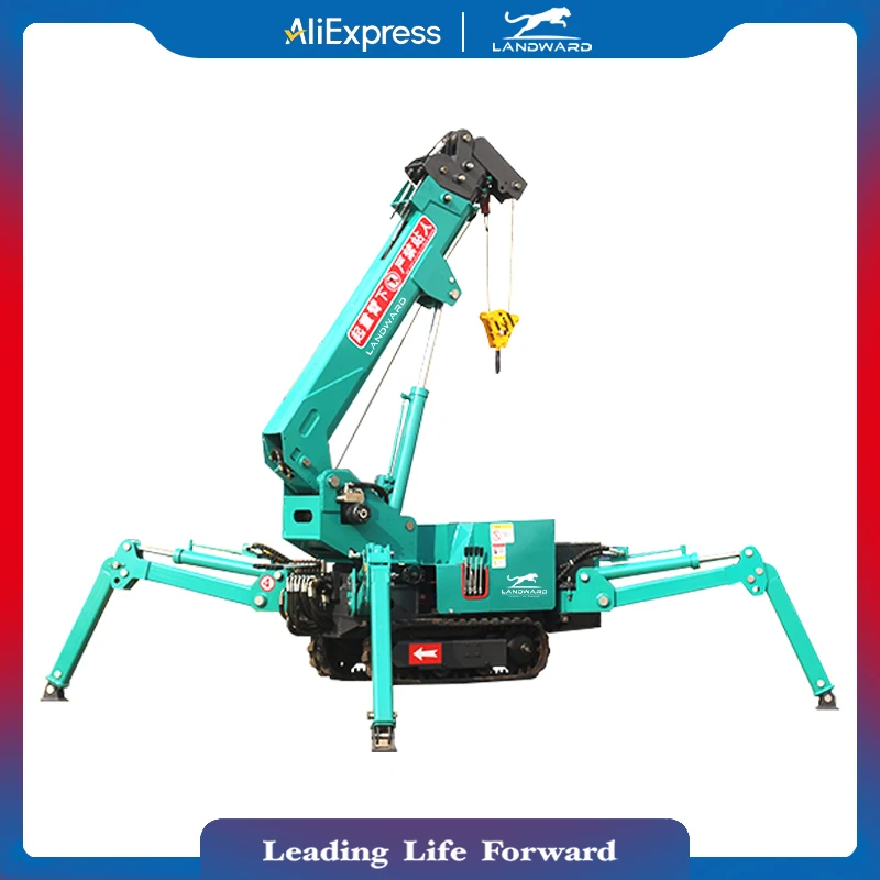 New Electric Hydraulic Spider Crawler Crane 5000kg Small Crane 3 Ton Mini Crane Customized For Sale