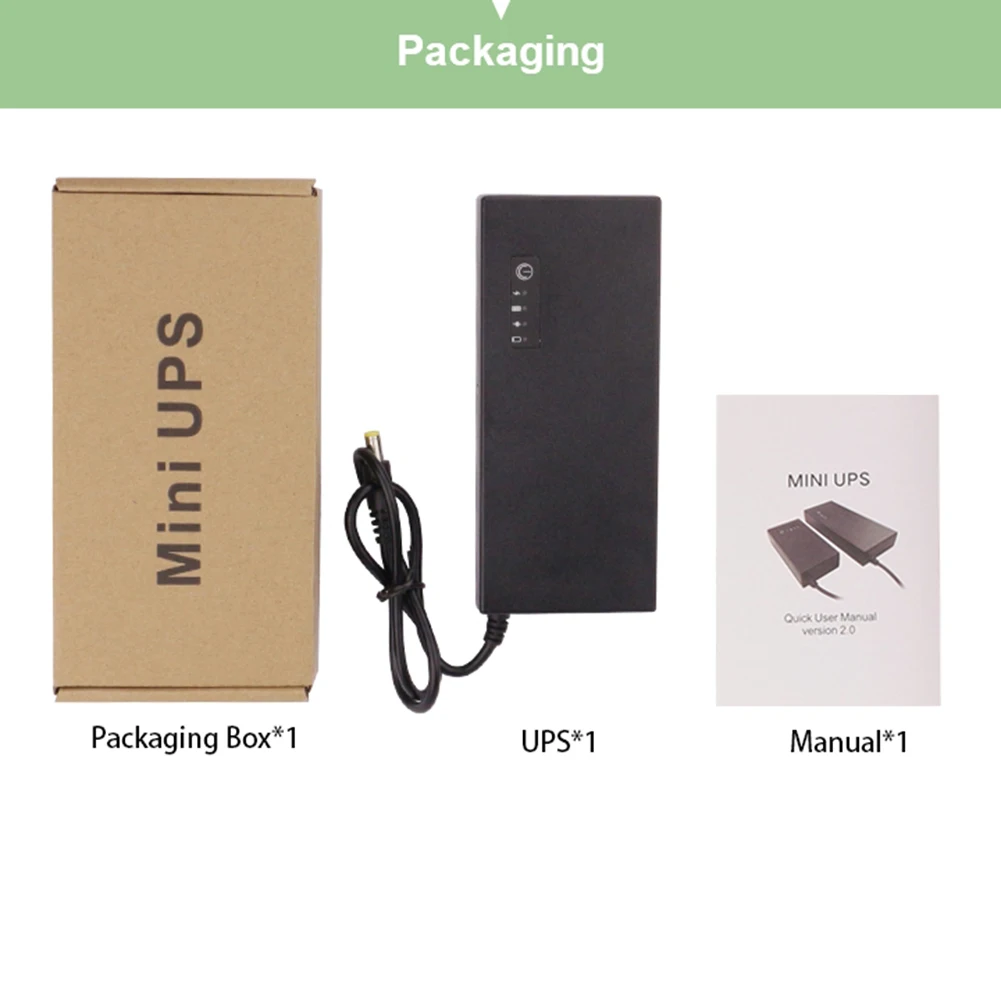 

DC12V3A 36W UPS Router Uninterruptible Power Supply Providing Backup Power Monitoring Power Failure Powers Accessories 10400mAh